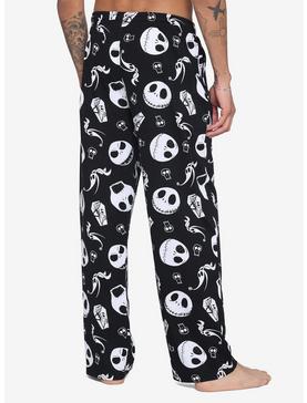 Plus Size The Nightmare Before Christmas Black & White Jack Faces Pajama Pants, , hi-res