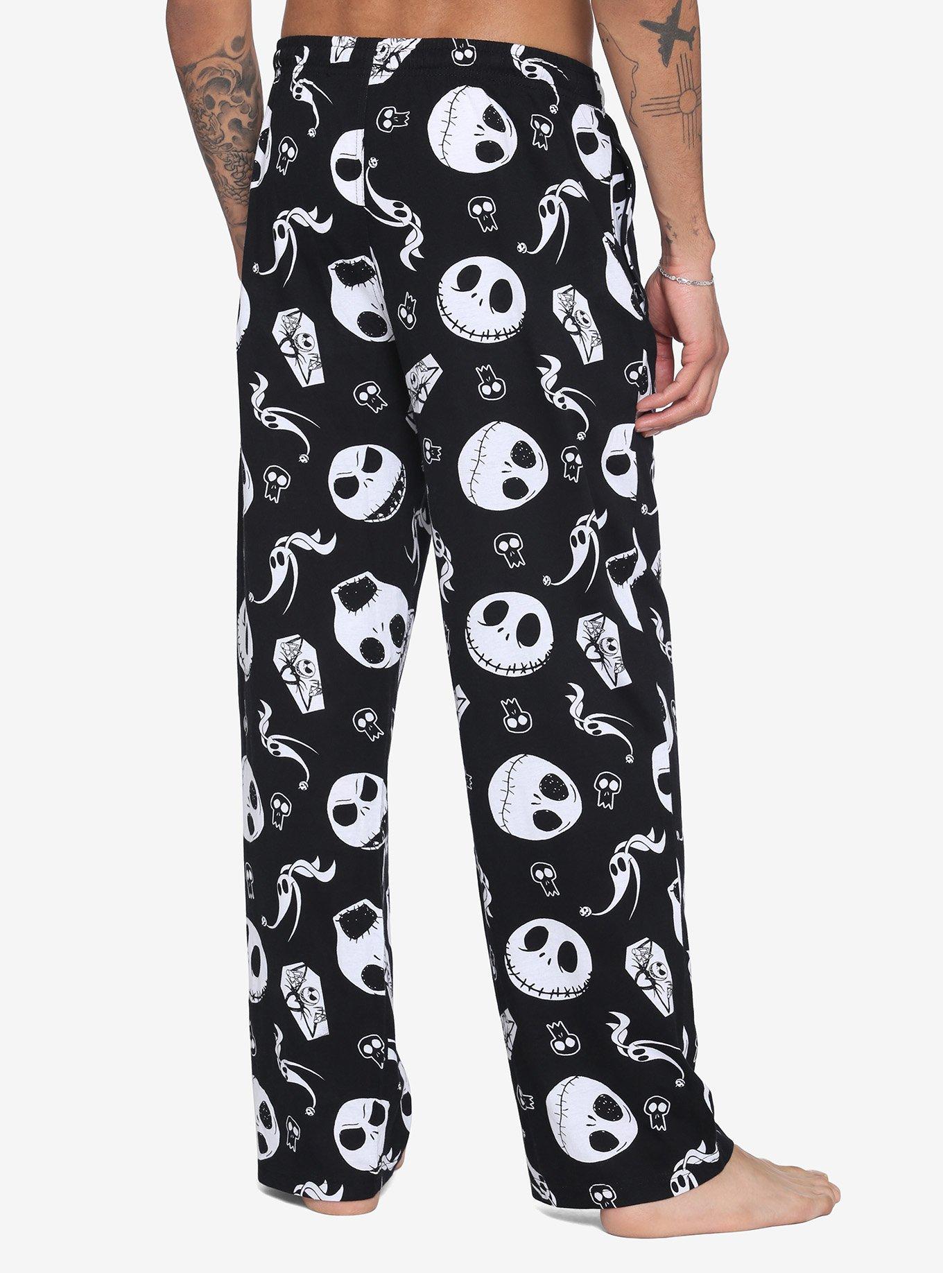 The Nightmare Before Christmas Black & White Jack Faces Pajama Pants, MULTI, alternate