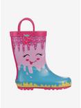 Pink Girls Rain Boots With Loops, PINK, alternate