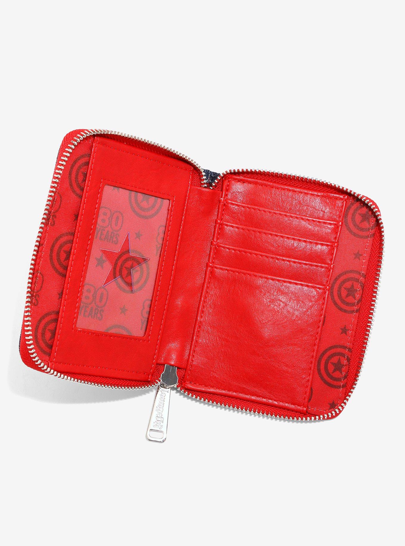 Loungefly Marvel Captain America 80th Anniversary Small Zip Wallet, , alternate