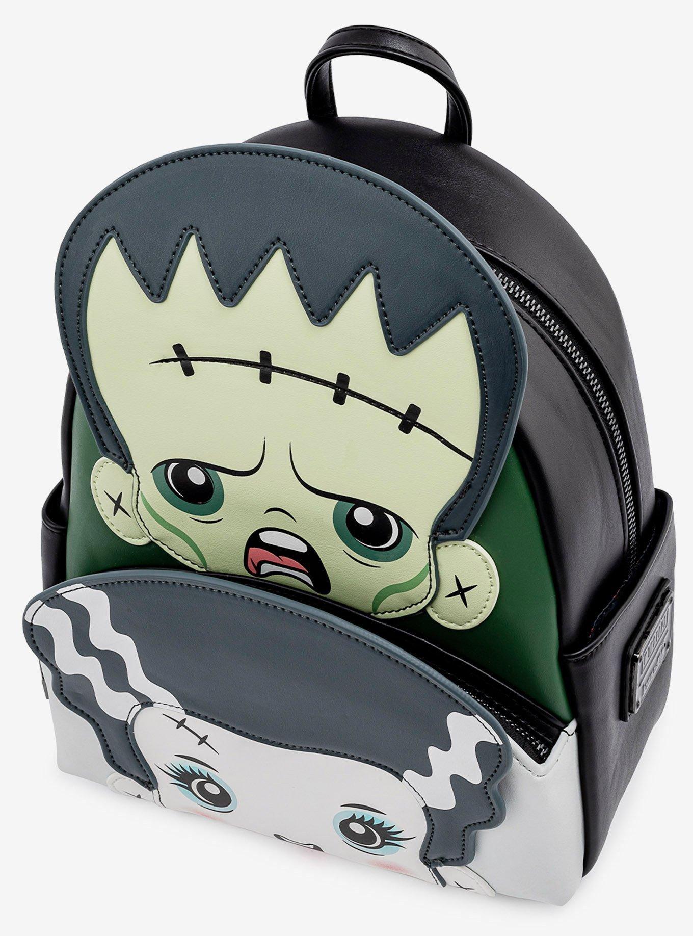 Loungefly Universal Monsters Chibi Frankenstein & Bride of Frankenstein Mini Backpack, , alternate