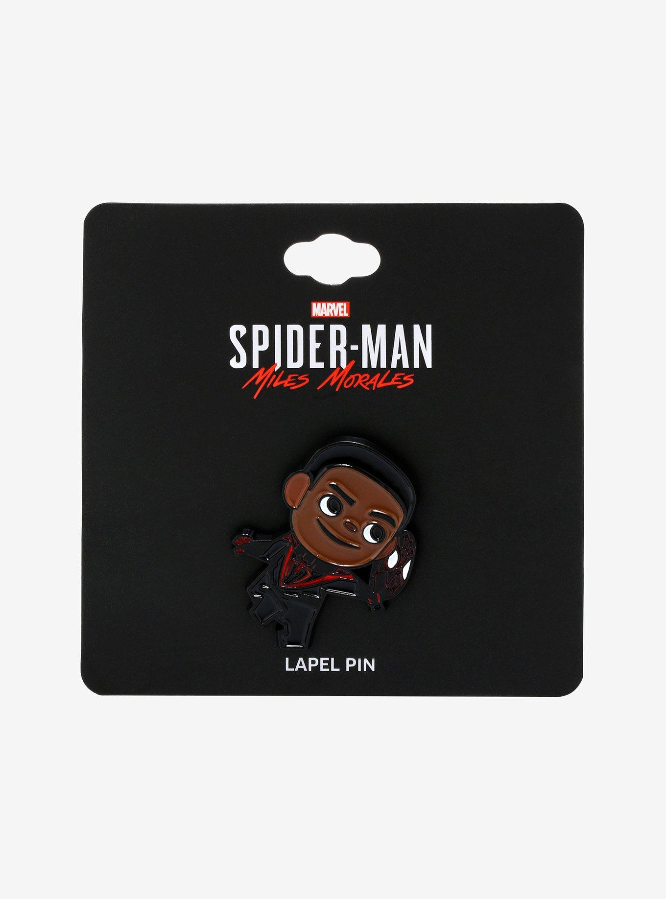 Marvel Spider-Man Miles Morales Maskless Chibi Enamel Pin - BoxLunch Exclusive, , alternate