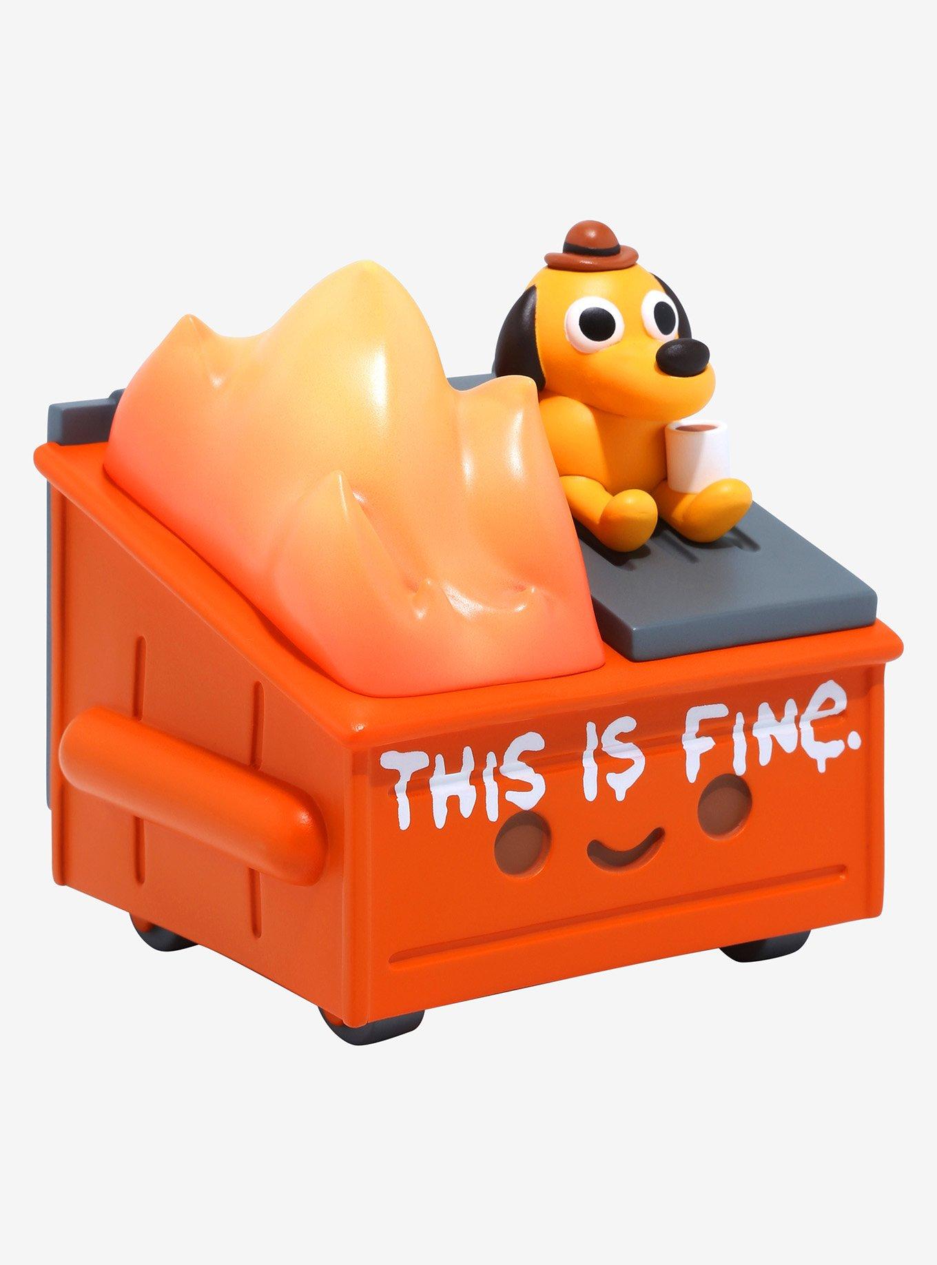 Dumpster Fire This Is Fine Vinyl Figure, , alternate