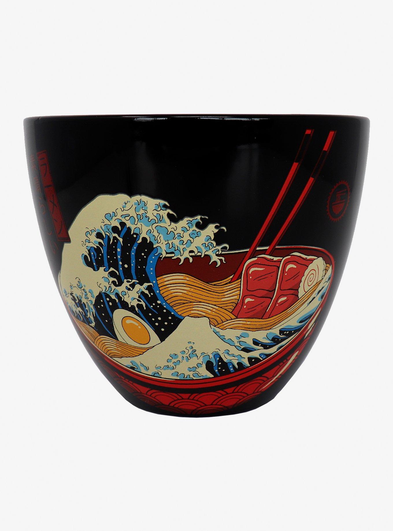 Great Wave Ramen Bowl With Chopsticks By Vincent Trinidad, , alternate