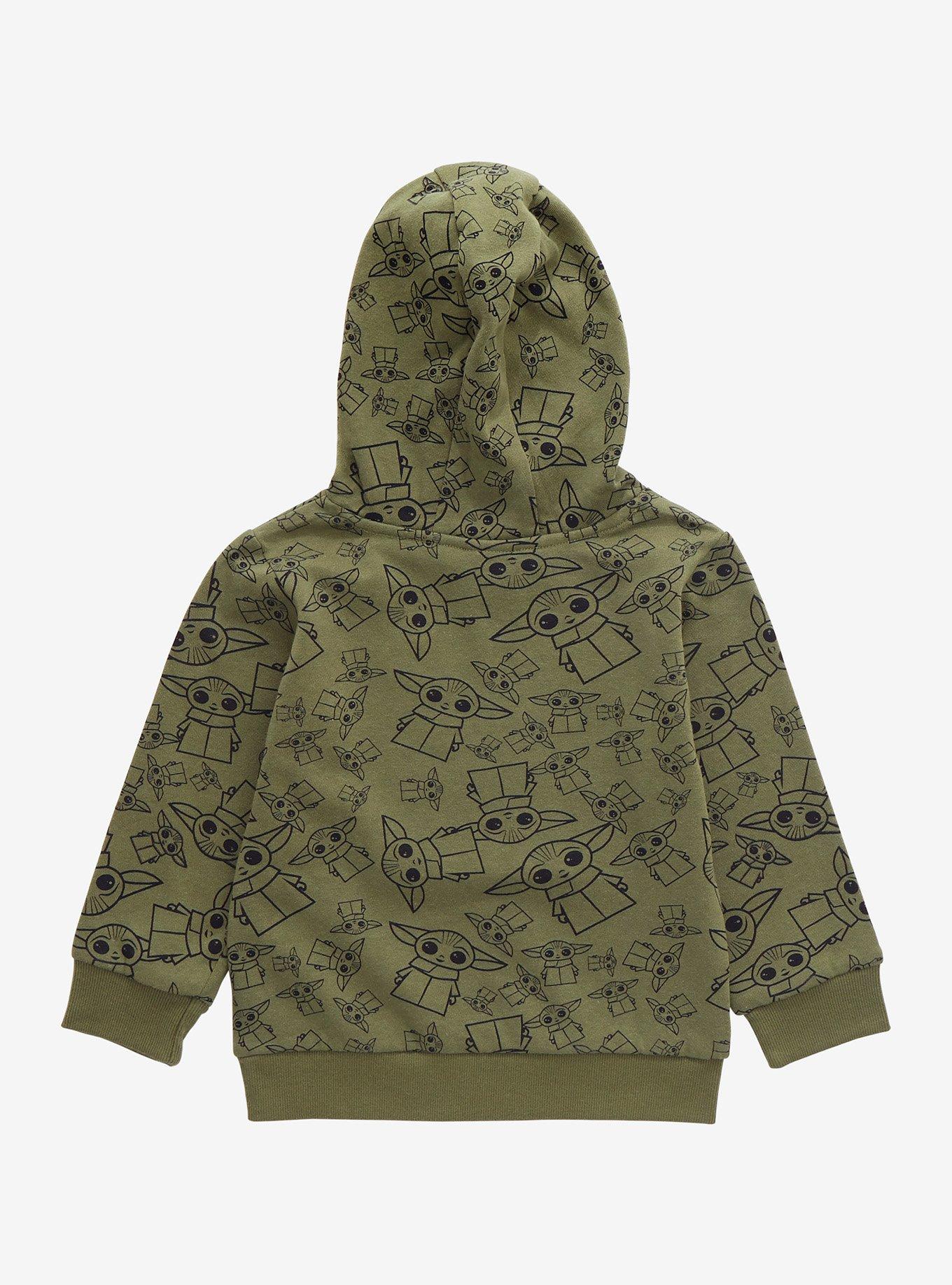 Star Wars The Mandalorian Curious Child Toddler Hoodie - BoxLunch Exclusive, FOREST GREEN, alternate