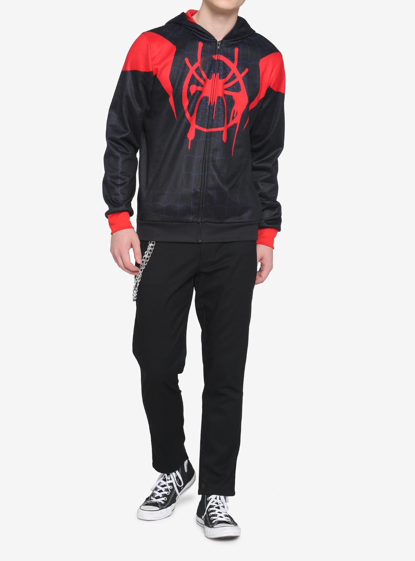 Marvel Spider-Man Miles Morales Cosplay Hoodie, BLACK, alternate