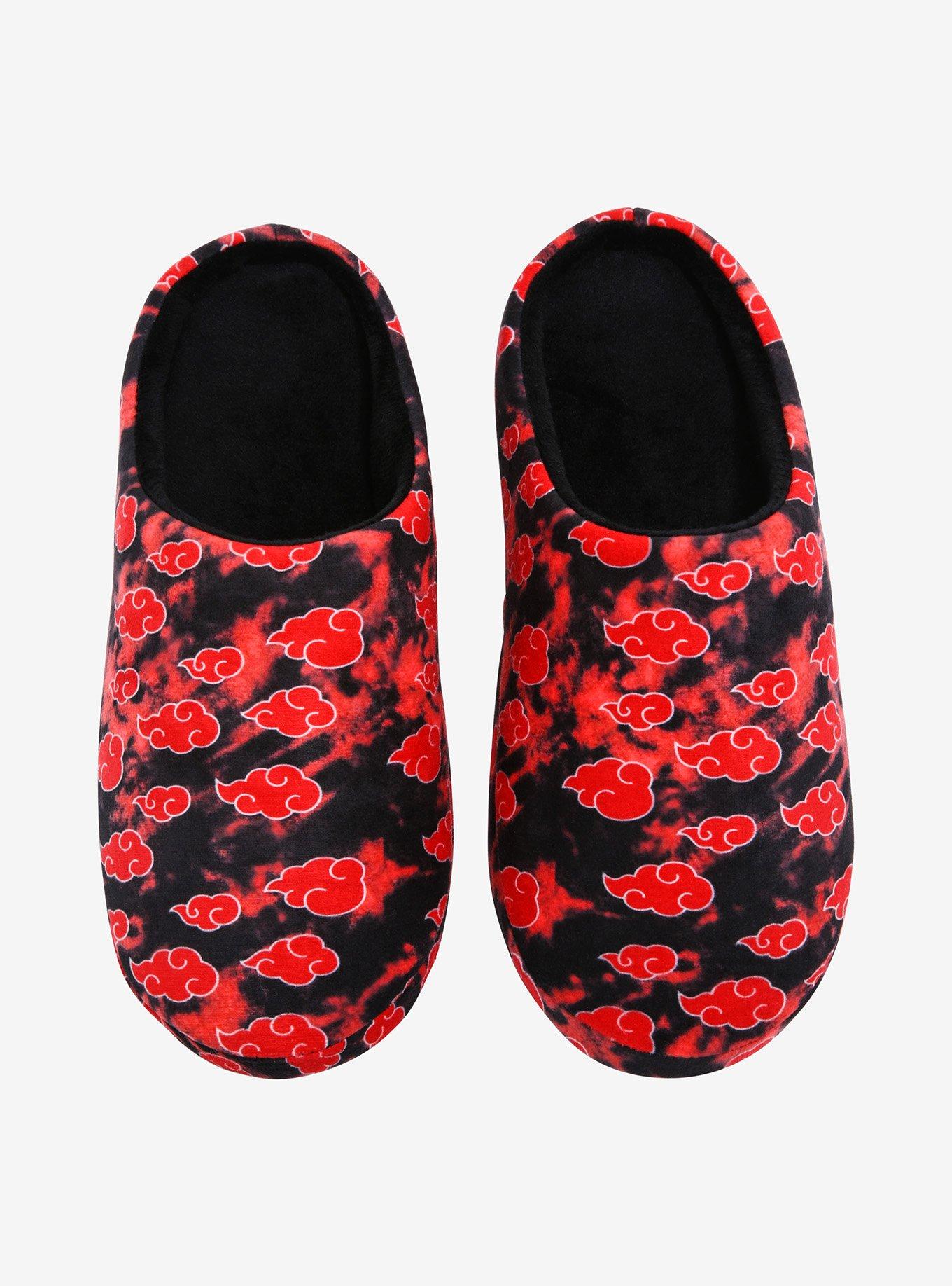 Naruto Shippuden Akatsuki Cloud Slippers - BoxLunch Exclusive, RED, alternate