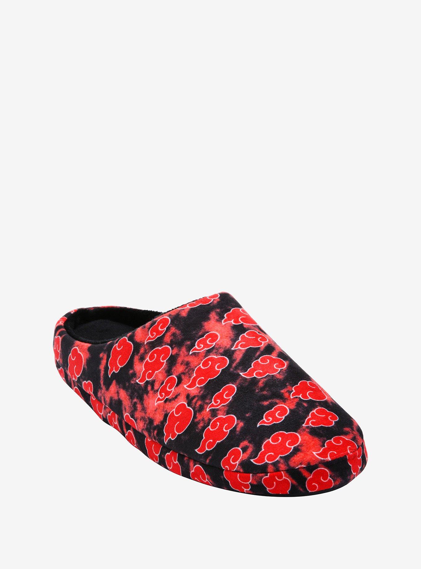 Naruto Shippuden Akatsuki Cloud Slippers - BoxLunch Exclusive, RED, alternate