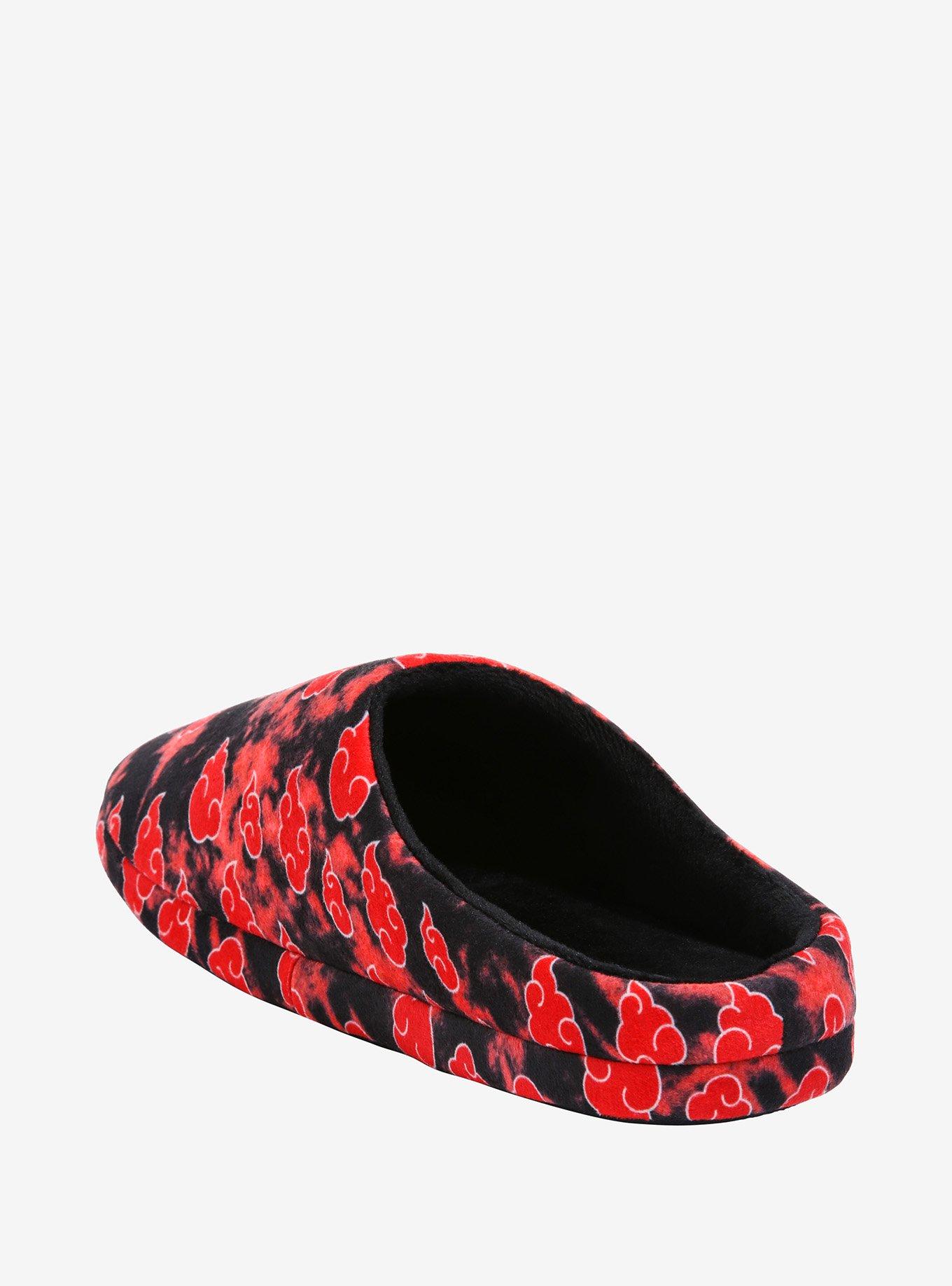 Naruto Shippuden Akatsuki Cloud Slippers - BoxLunch Exclusive, RED, alternate
