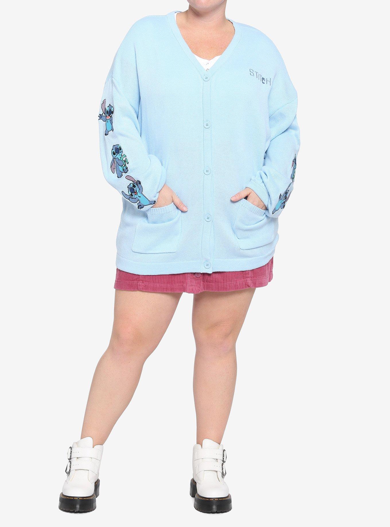 Disney Lilo & Stitch Embroidered Sleeve Girls Cardigan Plus Size, MULTI, alternate