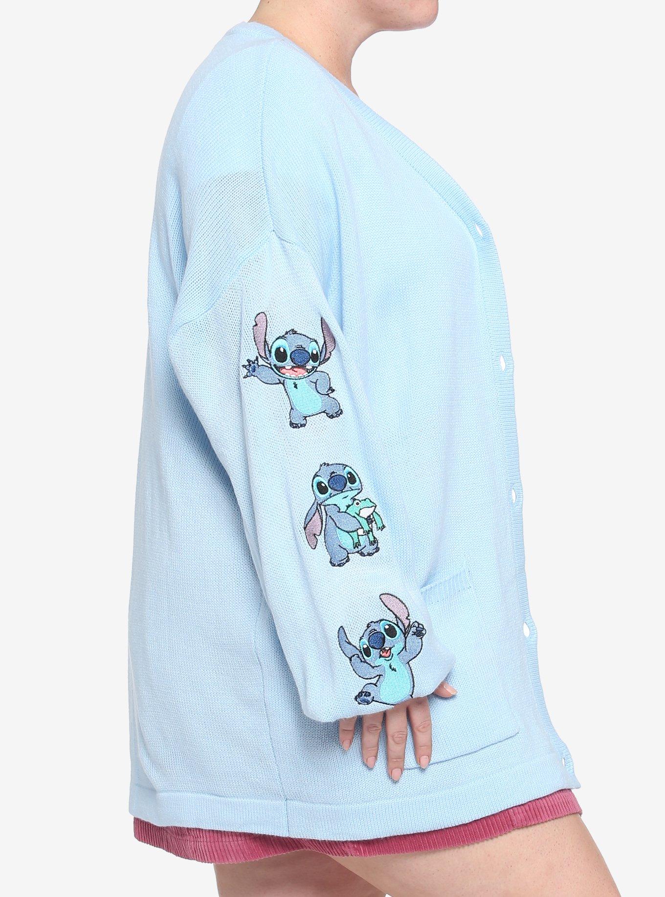 Disney Lilo & Stitch Embroidered Sleeve Girls Cardigan Plus Size, MULTI, alternate
