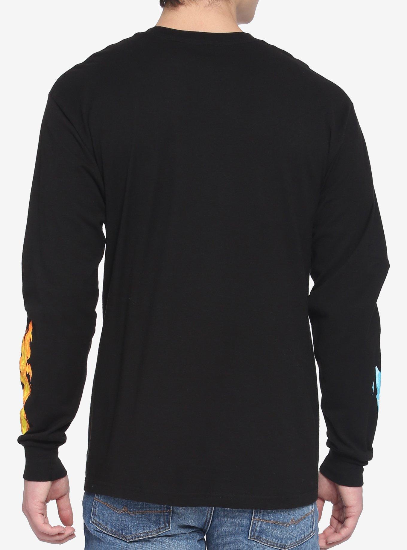 My Hero Academia Todoroki Fire & Ice Long-Sleeve T-Shirt, BLACK, alternate