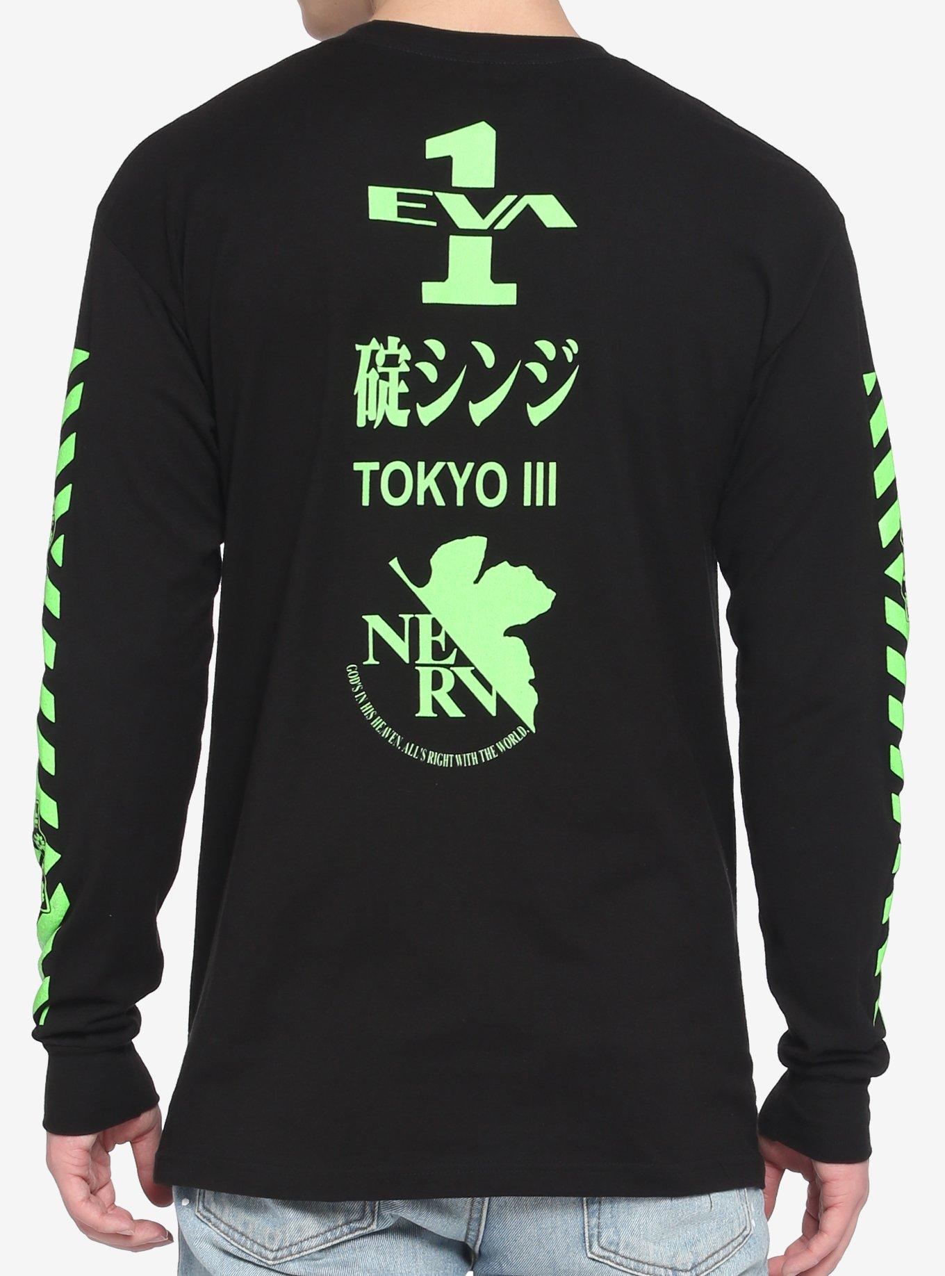Neon Genesis Evangelion Unit-01 Glow-In-The-Dark Long-Sleeve T-Shirt, BLACK, alternate