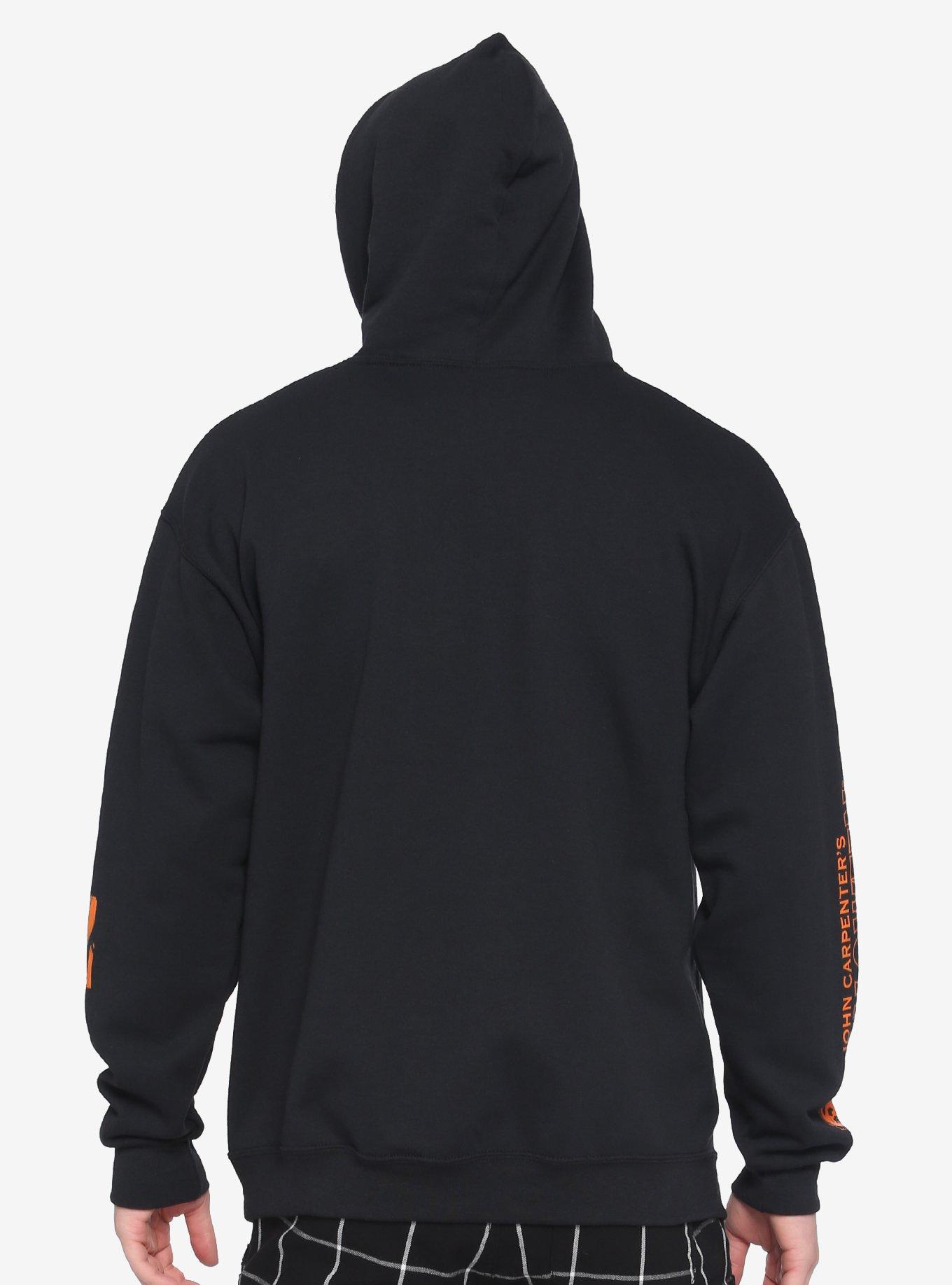 Halloween Orange Stencil Hoodie, BLACK, alternate