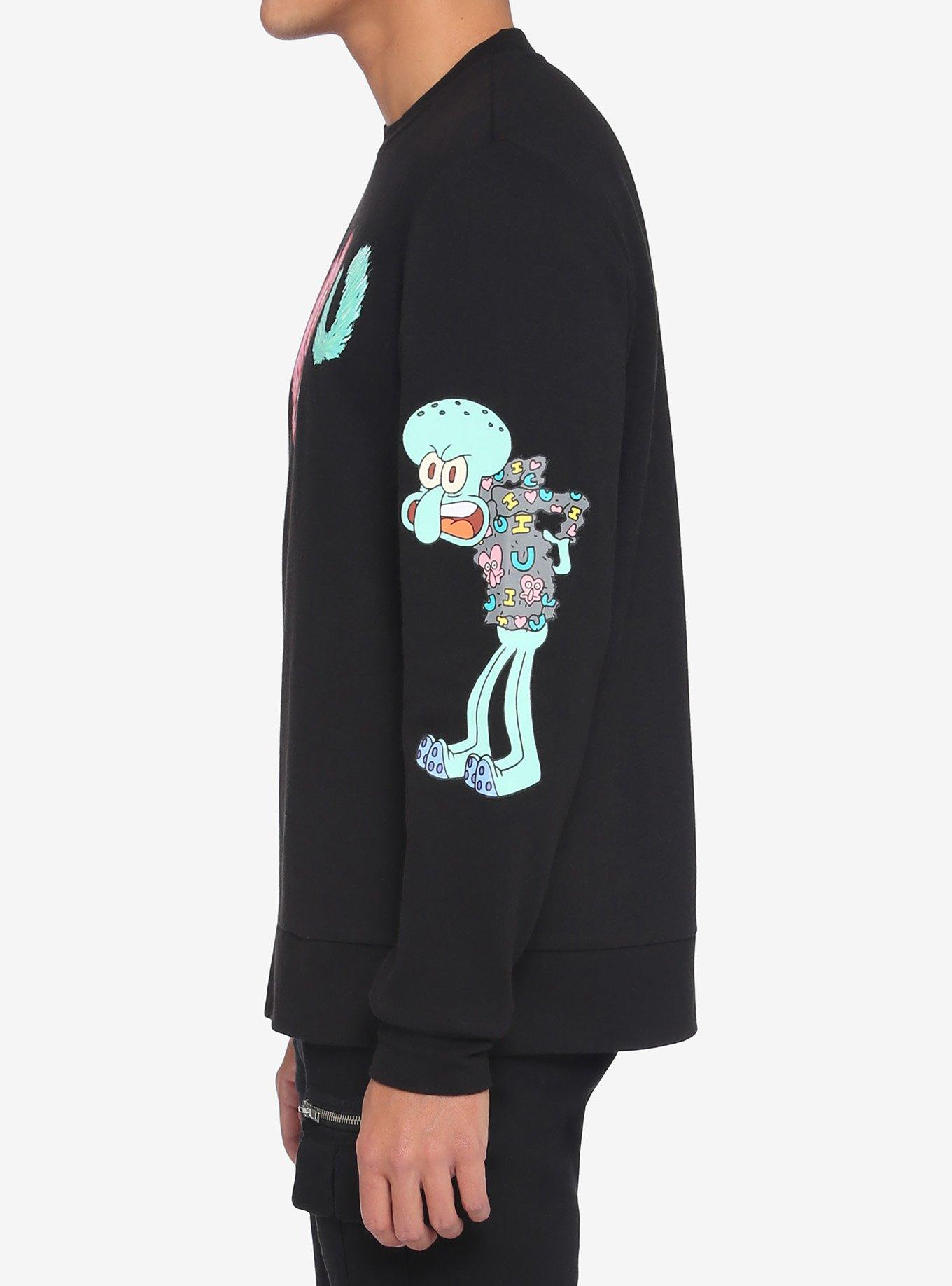SpongeBob SquarePants Squidward & Spongebob Eyelash Sweatshirt, BLACK, alternate