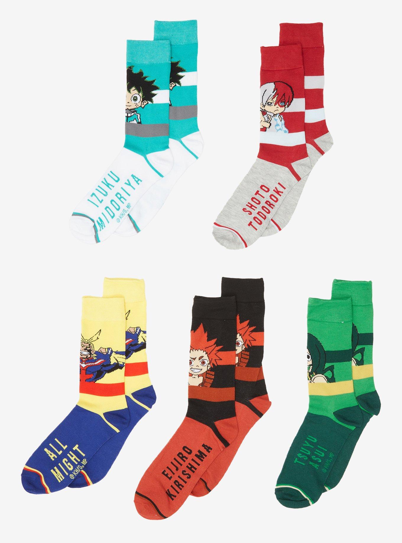 My Hero Academia Chibi Character Crew Socks 5 Pair, , alternate