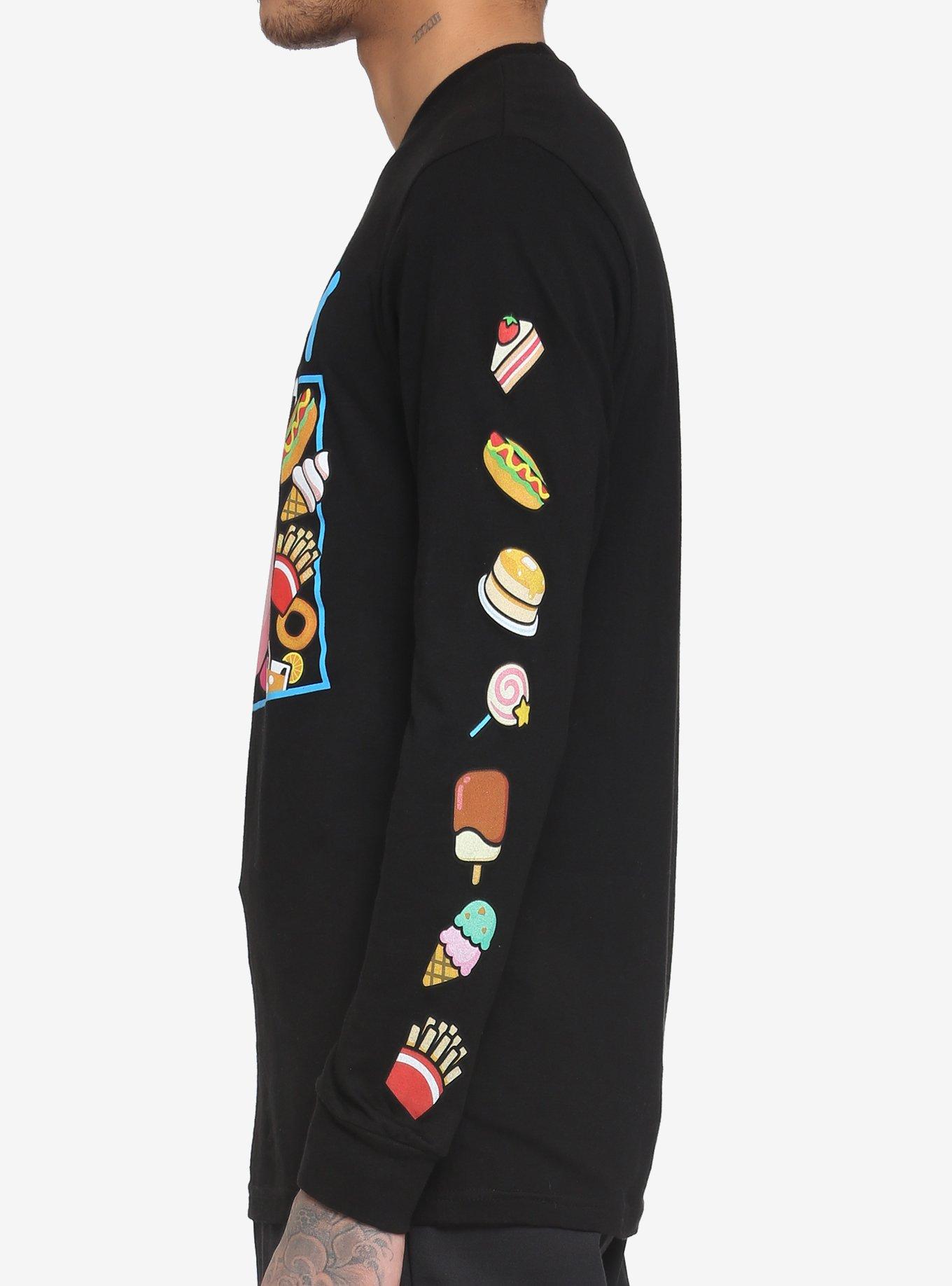 Kirby Food Long-Sleeve T-Shirt, BLACK, alternate