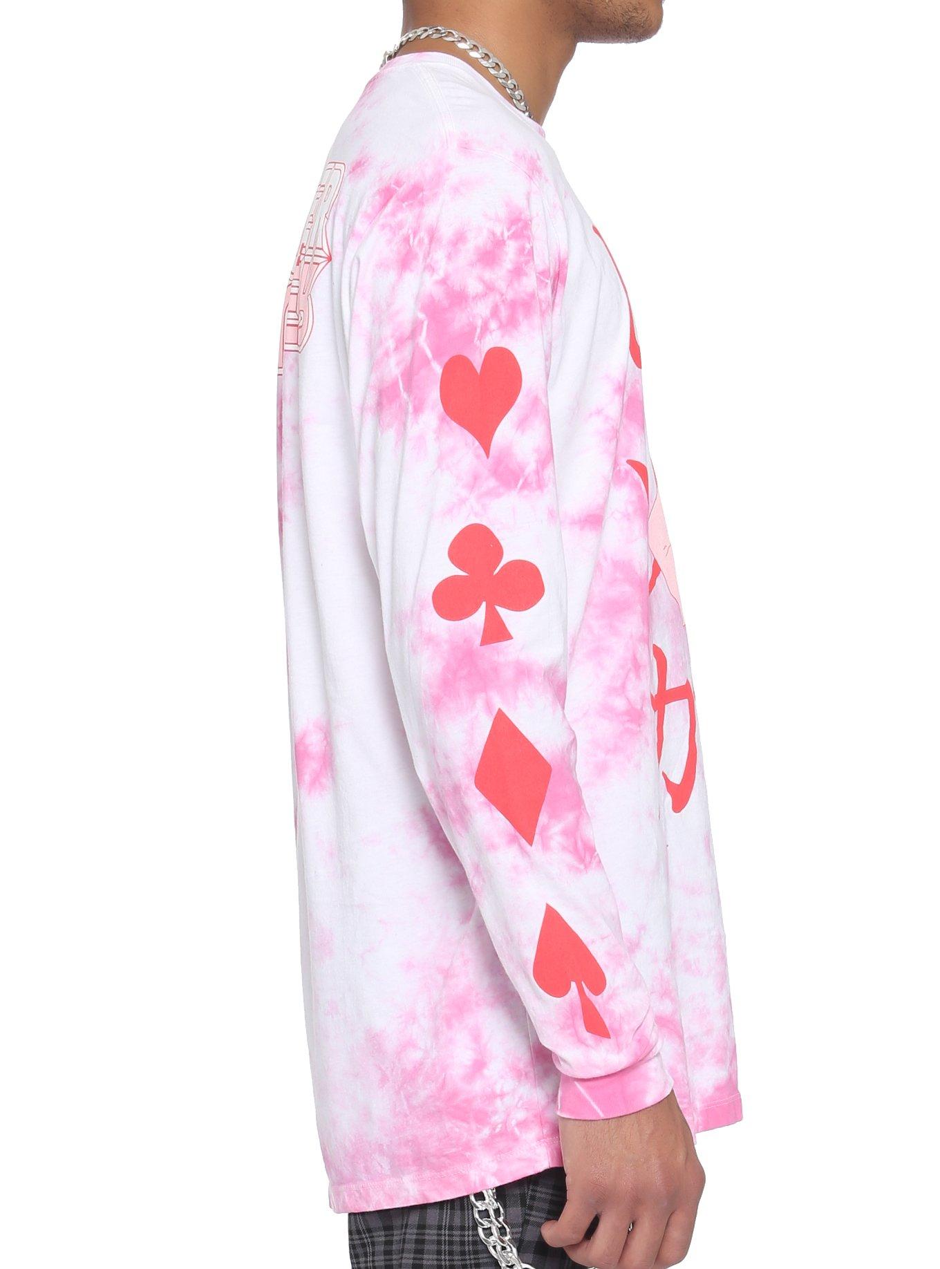 Hunter X Hunter Hisoka Card Suits Tie-Dye Long-Sleeve T-Shirt, PINK, alternate