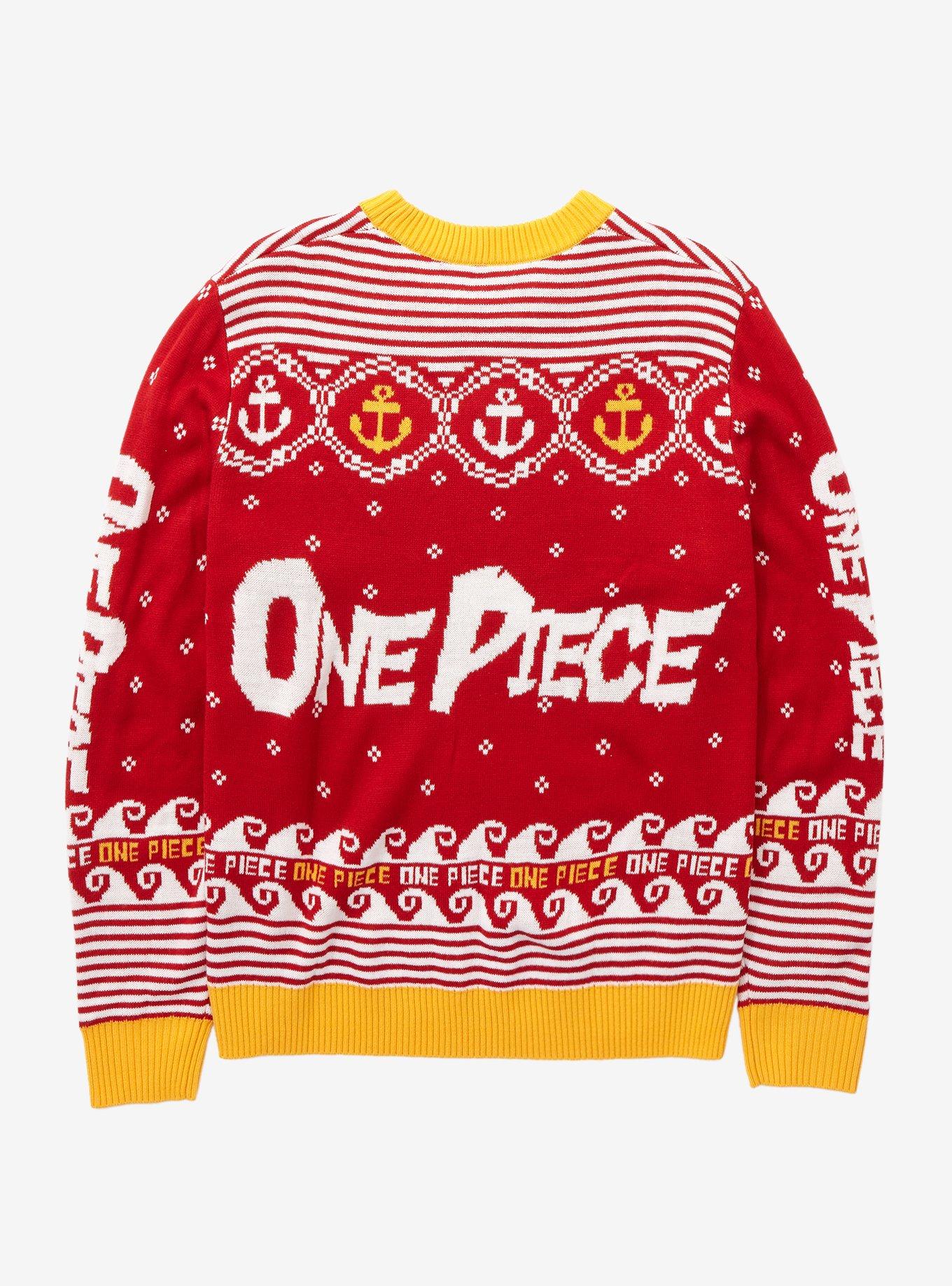 One Piece Straw Hat Pirates Jolly Roger Emblem Holiday Sweater - BoxLunch Exclusive, MULTI, alternate