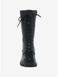 Black Corset-Style Lace-Up Combat Boots, MULTI, alternate