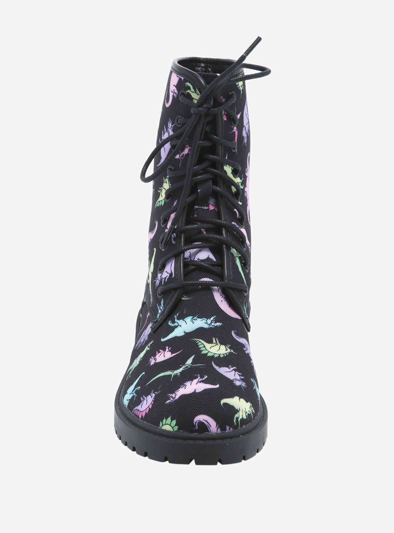 Pastel Dinosaur Combat Boots, MULTI, alternate