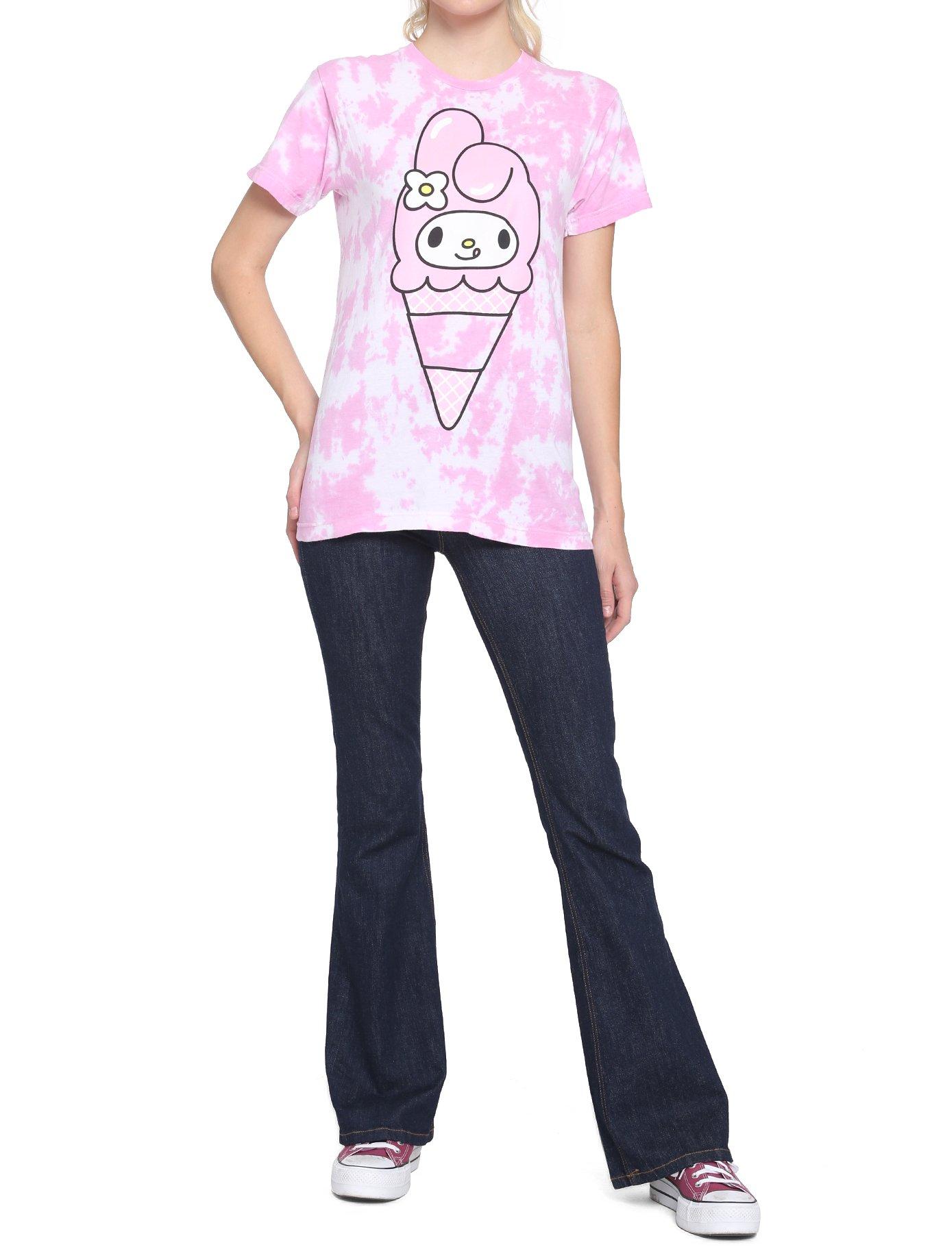 My Melody Ice Cream Tie-Dye Boyfriend Fit Girls T-Shirt, MULTI, alternate