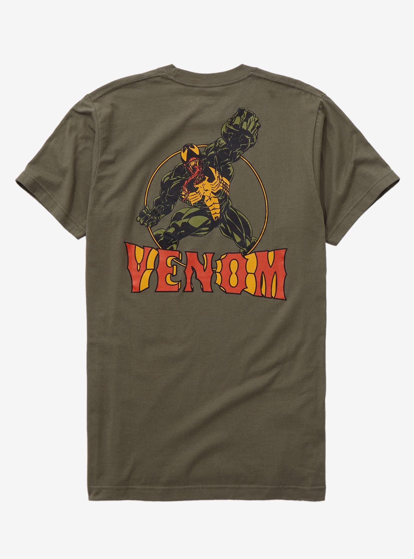 Marvel Venom Classic Comic T-Shirt - BoxLunch Exclusive, OLIVE, alternate