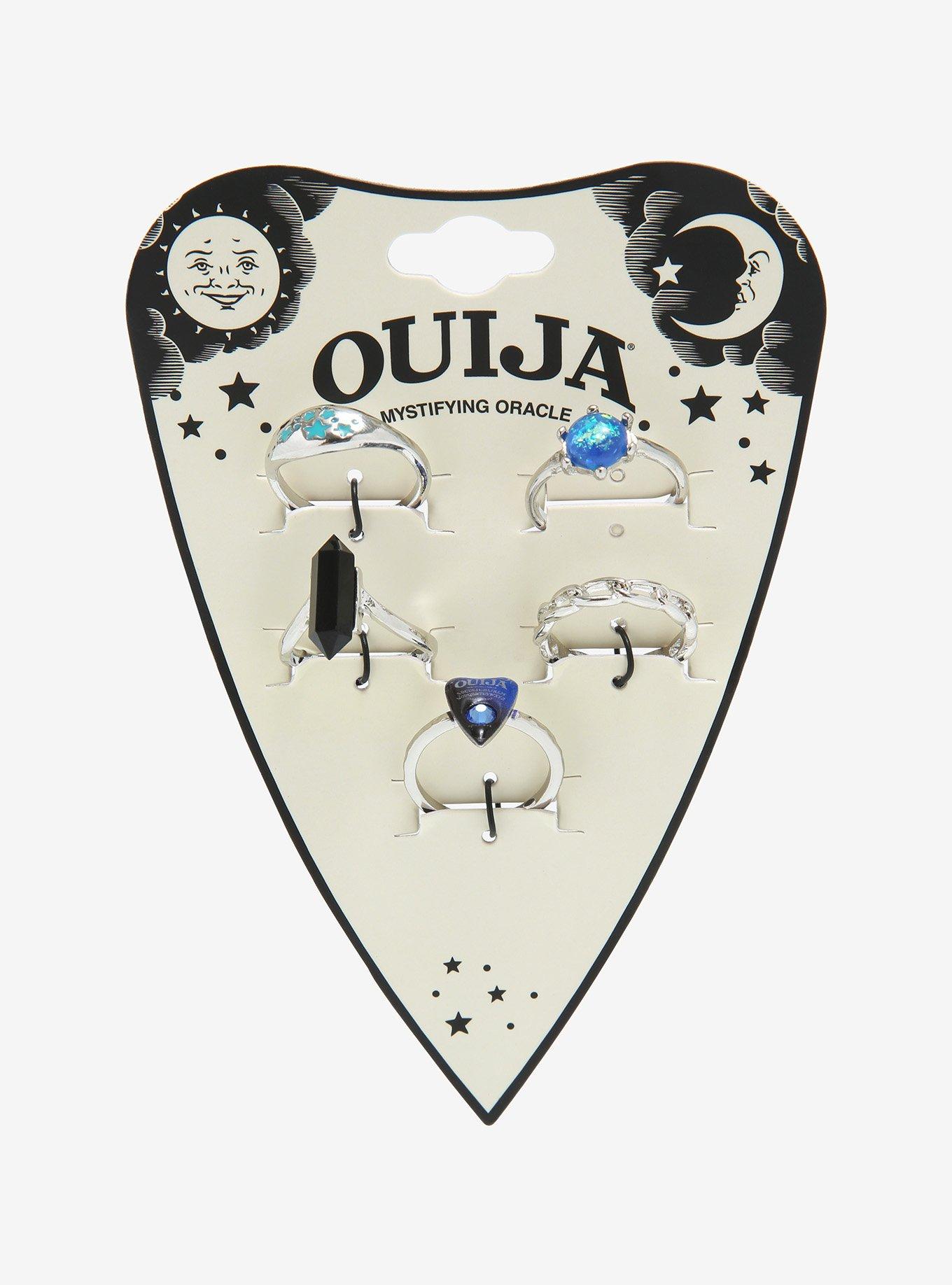 Ouija Planchette Blue Gem Ring Set, , alternate