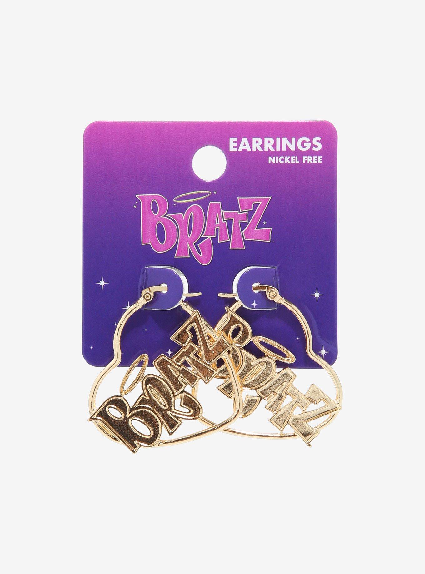 Bratz Heart Logo Hoop Earrings, , alternate