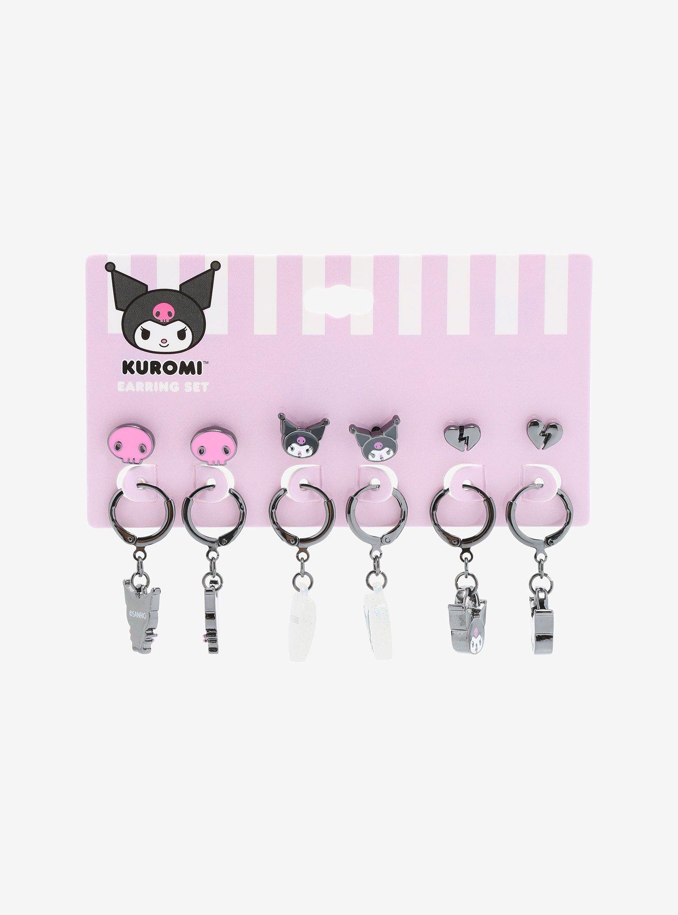 Kuromi Dark Hoop Earring Set, , alternate