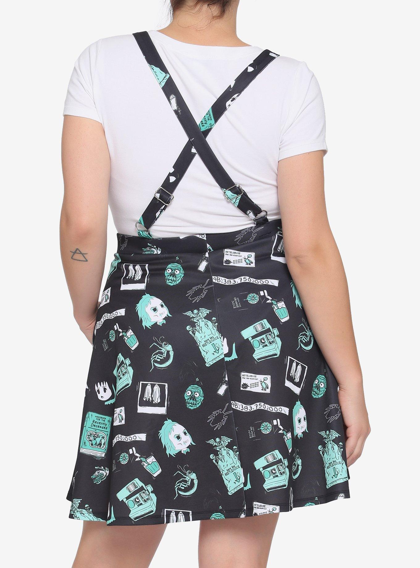 Beetlejuice Chibi Suspender Skirt Plus Size, MULTI, alternate