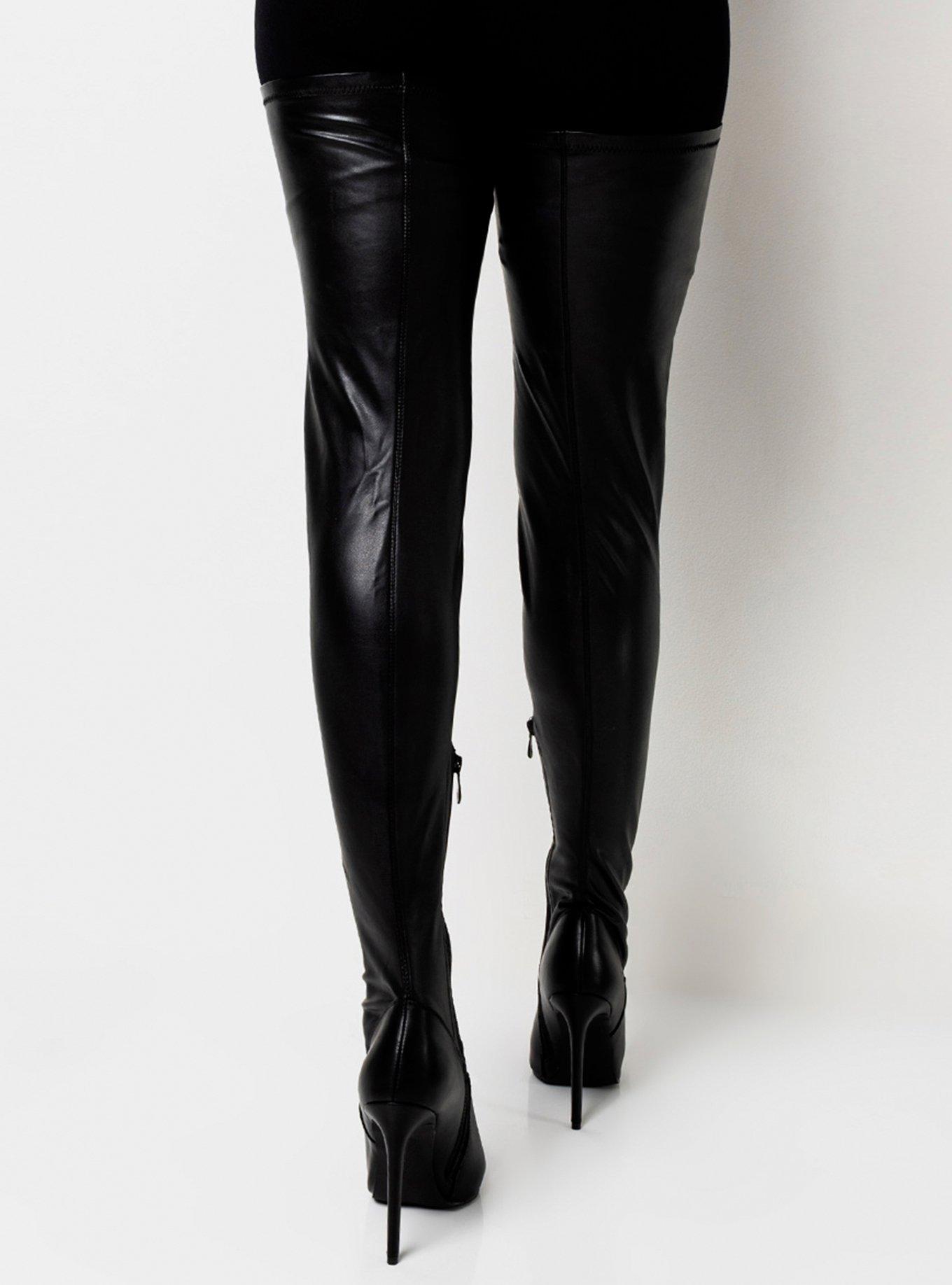 Azalea Wang Hide And Sleek Thigh High Boots, BLACK, alternate