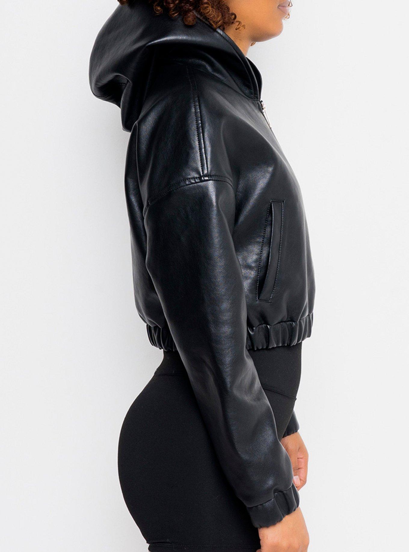 Azalea Wang Pop The Hood Cropped Jacket, BLACK, alternate