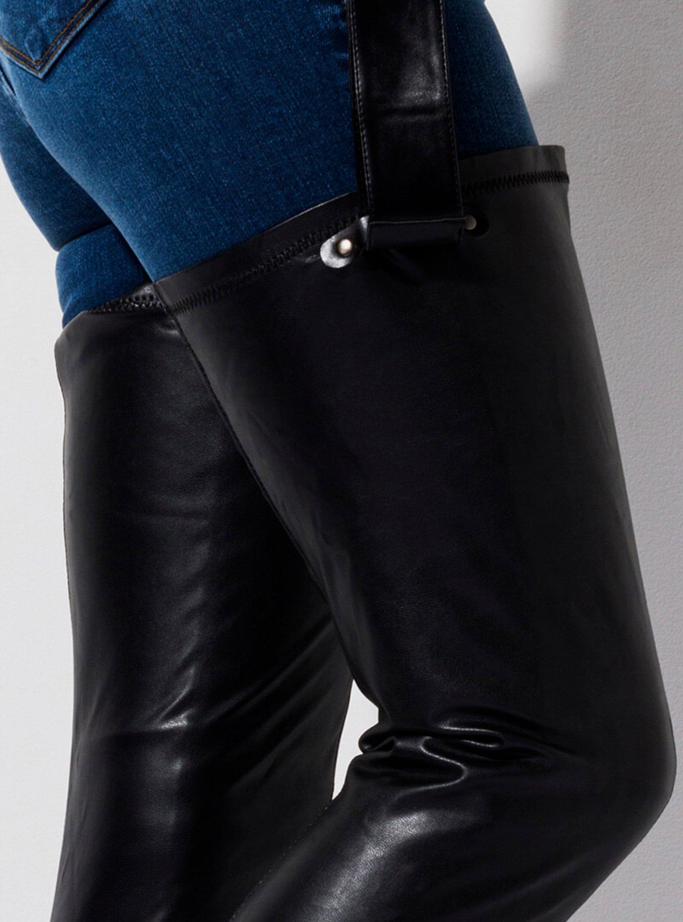 Azalea Wang Strapped And Ready Belted Boots, BLACK, alternate