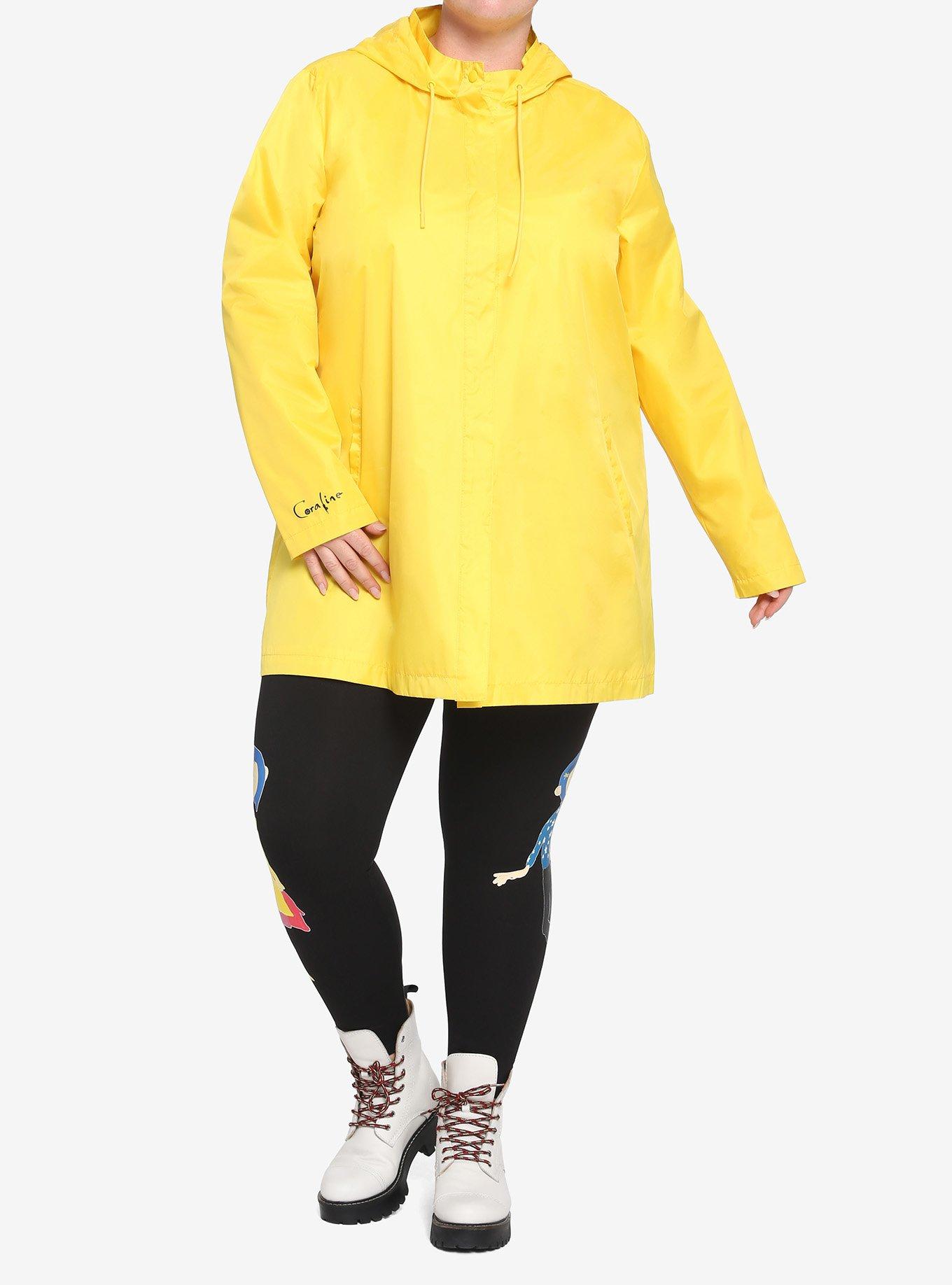 Coraline Yellow Girls Raincoat Plus Size, MULTI, alternate