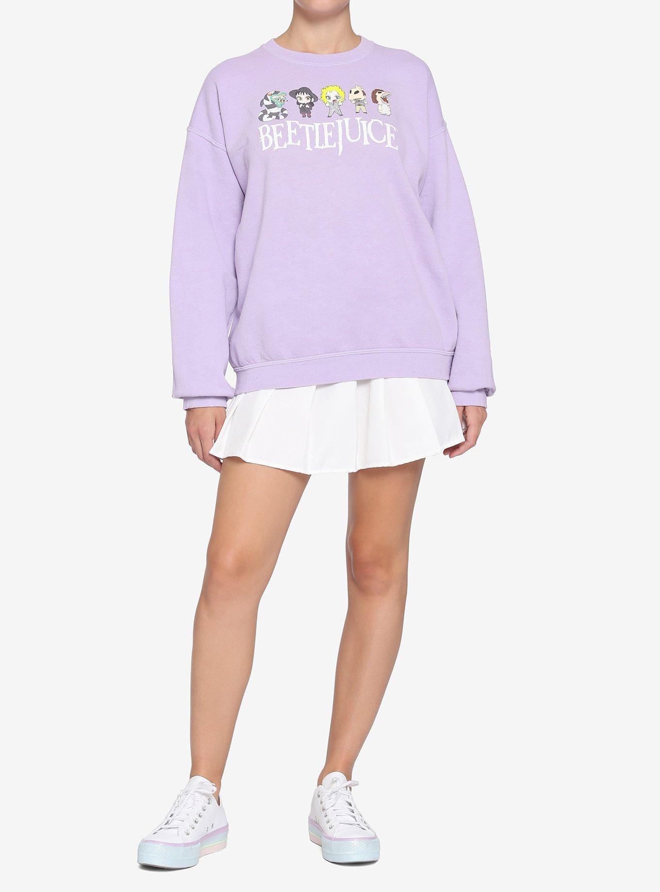 Beetlejuice Chibi Lavender Girls Sweatshirt, MULTI, alternate