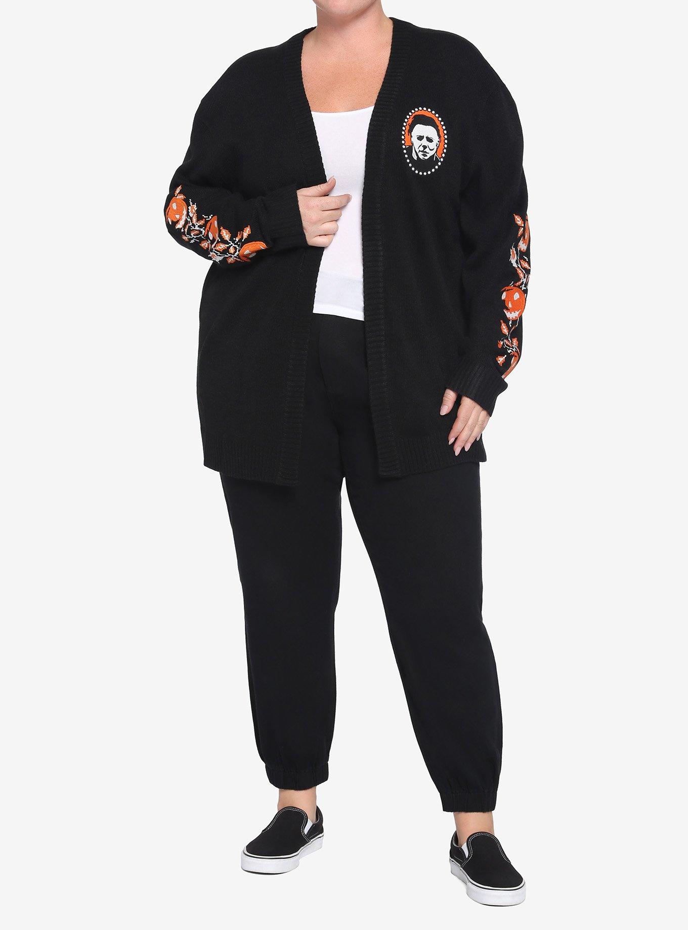 Halloween Michael Myers Pumpkin Girls Cardigan Plus Size, MULTI, alternate