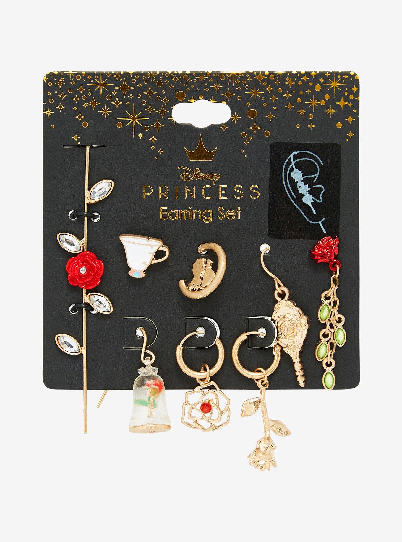 Disney Beauty and the Beast Floral Earring Set - BoxLunch Exclusive, , alternate