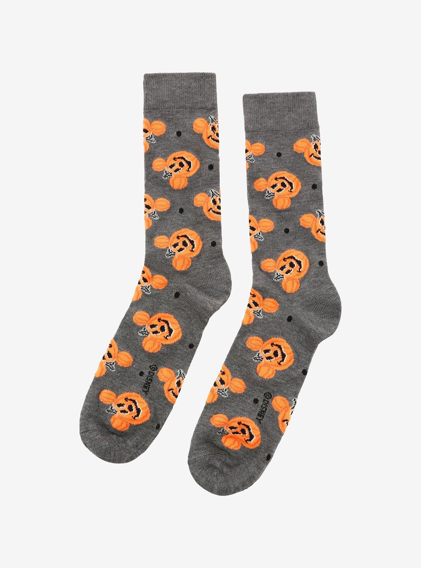 Disney Mickey Mouse Pumpkin Head Crew Socks, , alternate