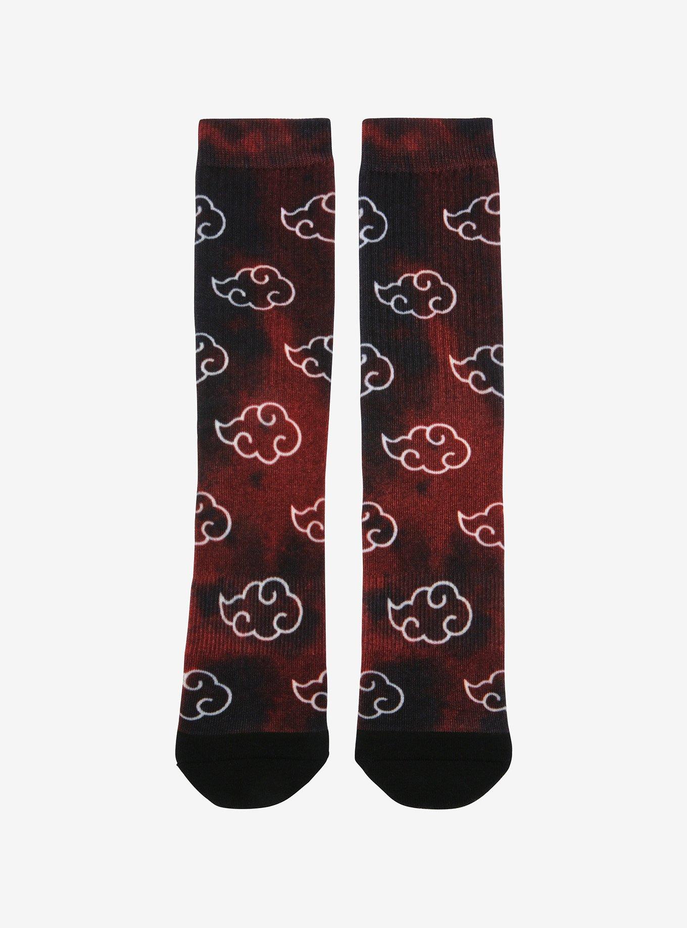 Naruto Akatsuki Clouds Crew Socks - BoxLunch Exclusive, , hi-res