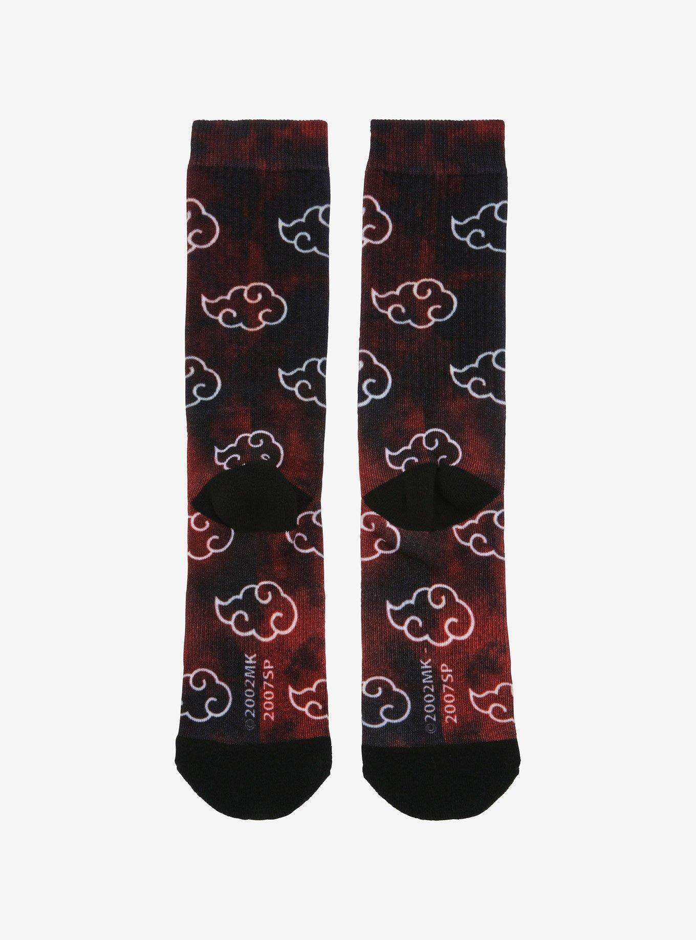 Naruto Akatsuki Clouds Crew Socks - BoxLunch Exclusive, , alternate