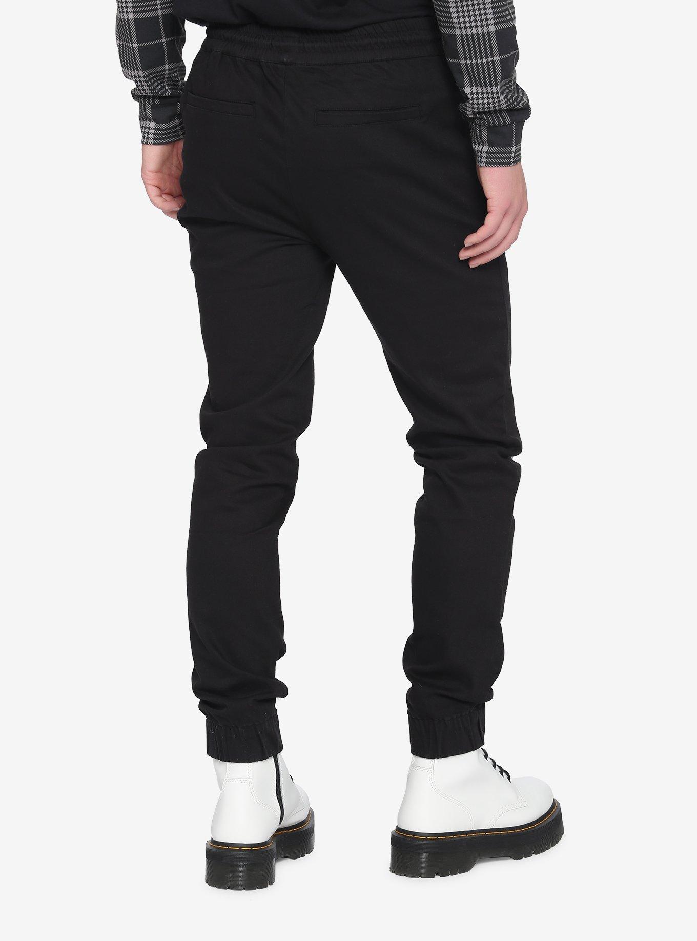 Twill Skeleton Jogger Pants, BLACK, alternate