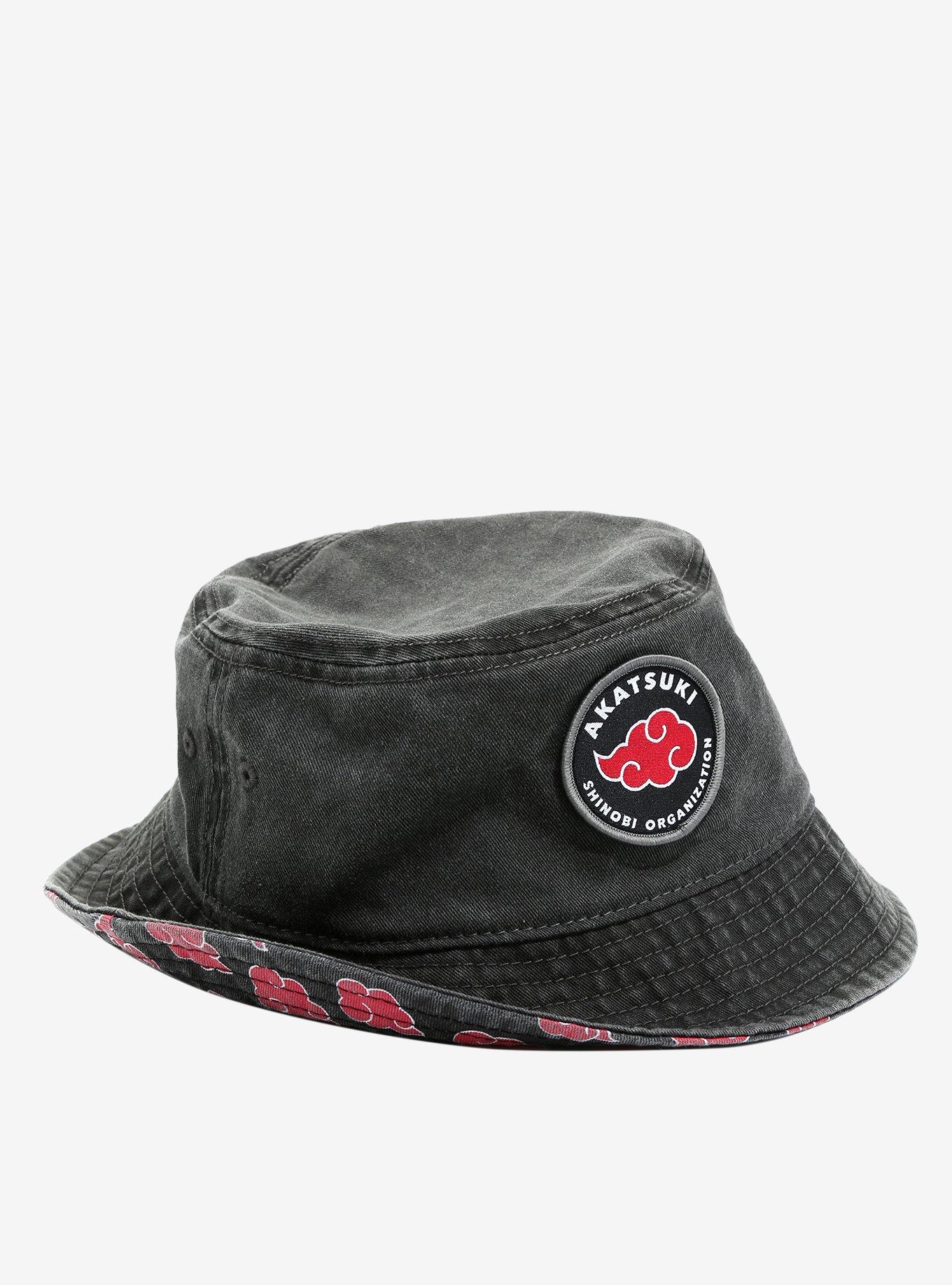 Naruto Shippuden Akatsuki Shinobi Organization Logo Patch Bucket Hat, , alternate