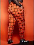 Orange Plaid Pants Plus Size, ORANGE, alternate