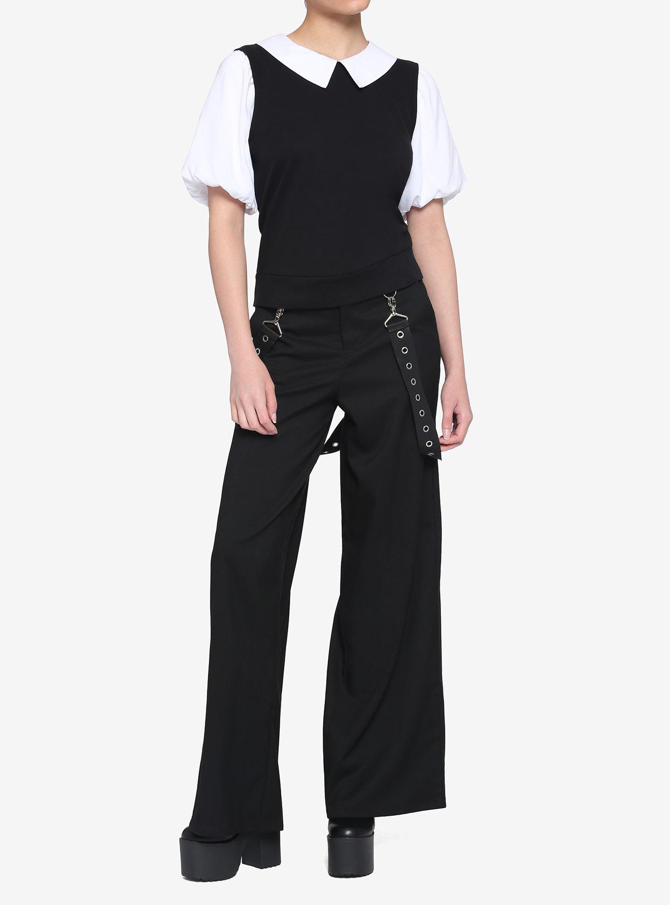 Black & White Collar Girls Twofer Top, MULTI, alternate