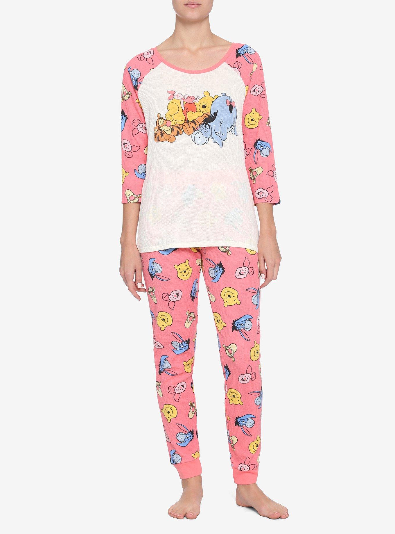 Disney Winnie The Pooh Characters Girls Thermal Pajama Set, MULTI, alternate