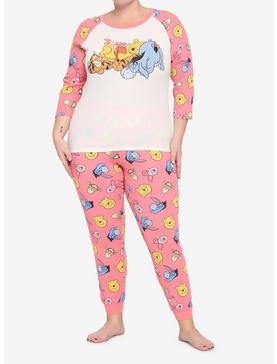 Disney Winnie The Pooh Characters Girls Thermal Pajama Set Plus Size, , hi-res