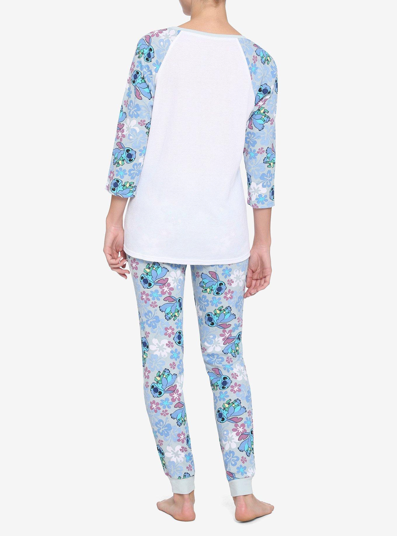 Disney Lilo & Stitch Floral Girls Thermal Pajama Set, MULTI, alternate