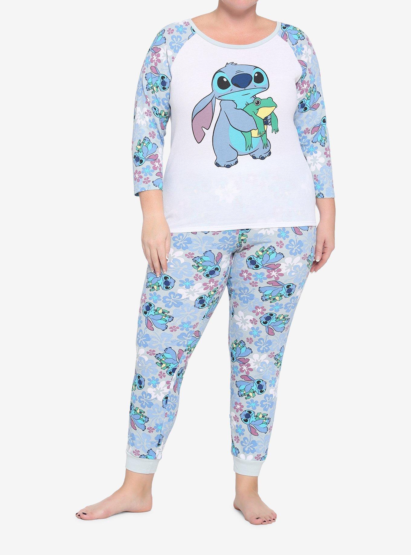 Disney Lilo & Stitch Floral Girls Thermal Pajama Set Plus Size, MULTI, alternate
