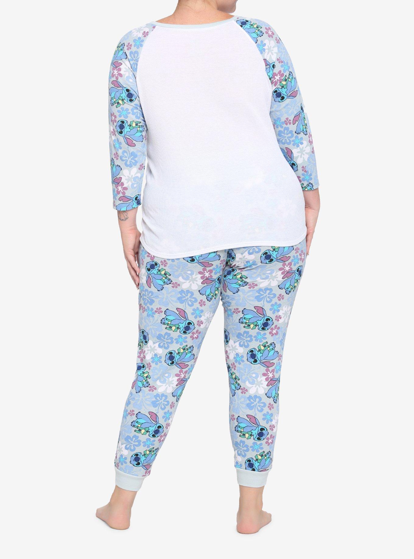 Disney Lilo & Stitch Floral Girls Thermal Pajama Set Plus Size, MULTI, alternate